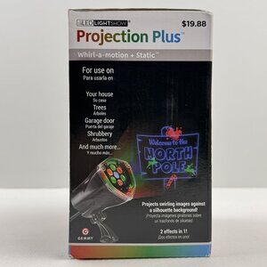 Gemmy Projection Plus LED Lightshow Whirl-A-Motion Static Holiday North Pole NEW